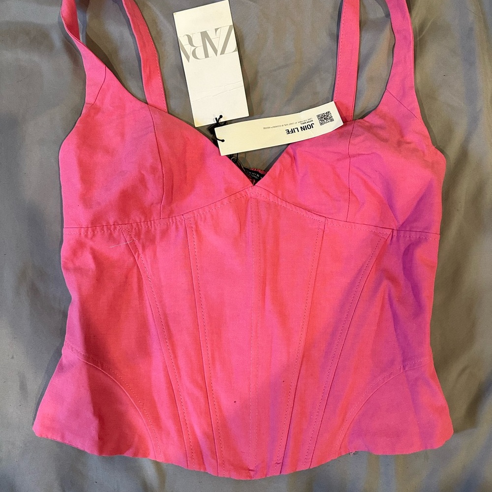 BRAND NEW Zara pink corset top